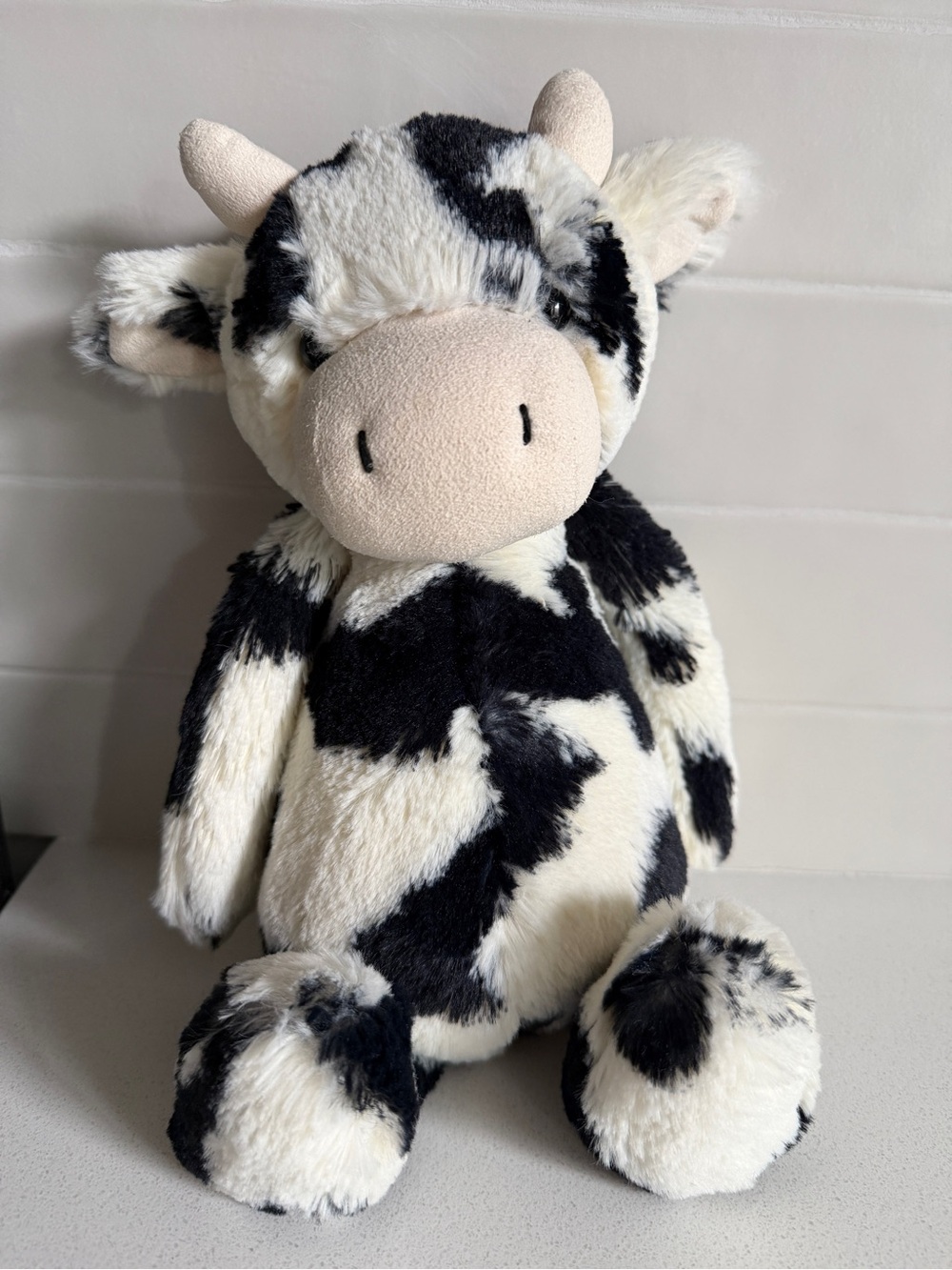 SOLD OUT Jellycat “Bashful Calf” Black & White Cow Tail Plush